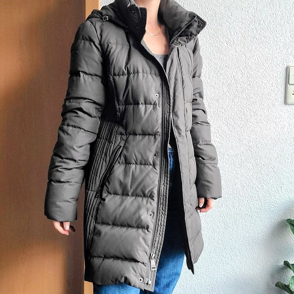 Fuchs & Schmitt Women's Brown Hooded Original Feather Down Quilted Parka Coat M - Picture 1 of 16